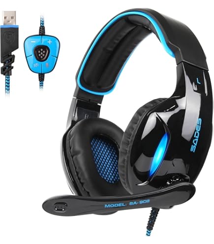Amazon.com: SADES SA902 Stereo Gaming Headset 7.1 USB Surround