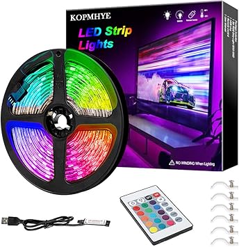 3m 10ft rgb led strip lights ip65 waterproof colored usb tv backlight with remote 16 color changing 180 5050 leds bias lighting for hdtv multicolor
