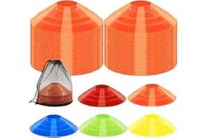 Jyongmer 60 Pcs Disc Cones Training Cones Agility Soccer Cones with Carry Bag for Training, Football, Basketball, Kids, Sports, Field Cone Markers and Other Sports and Games