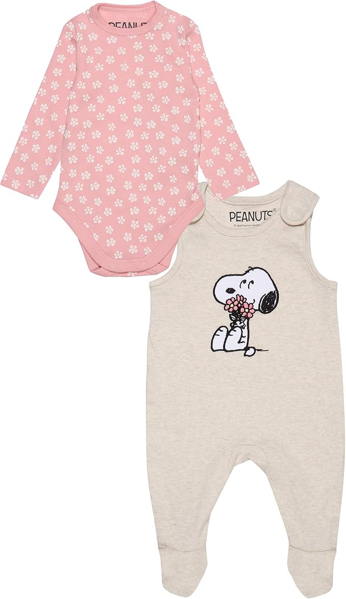 Peanuts Snoopy Sending Some Love Baby Girls Romper Set Official