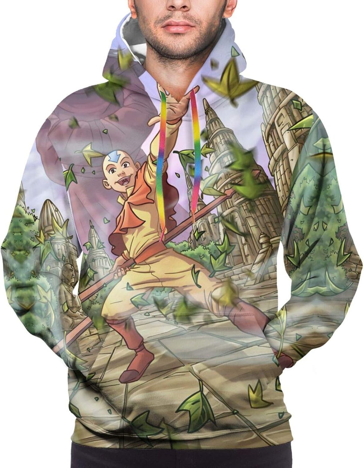 Cartoon Avatar Last Airbender Hoodie, hombres manga larga casual