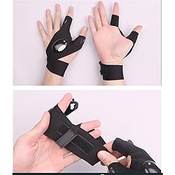 XIANGZHU 2 Pairs Flashlight LED Gloves, Fingerless