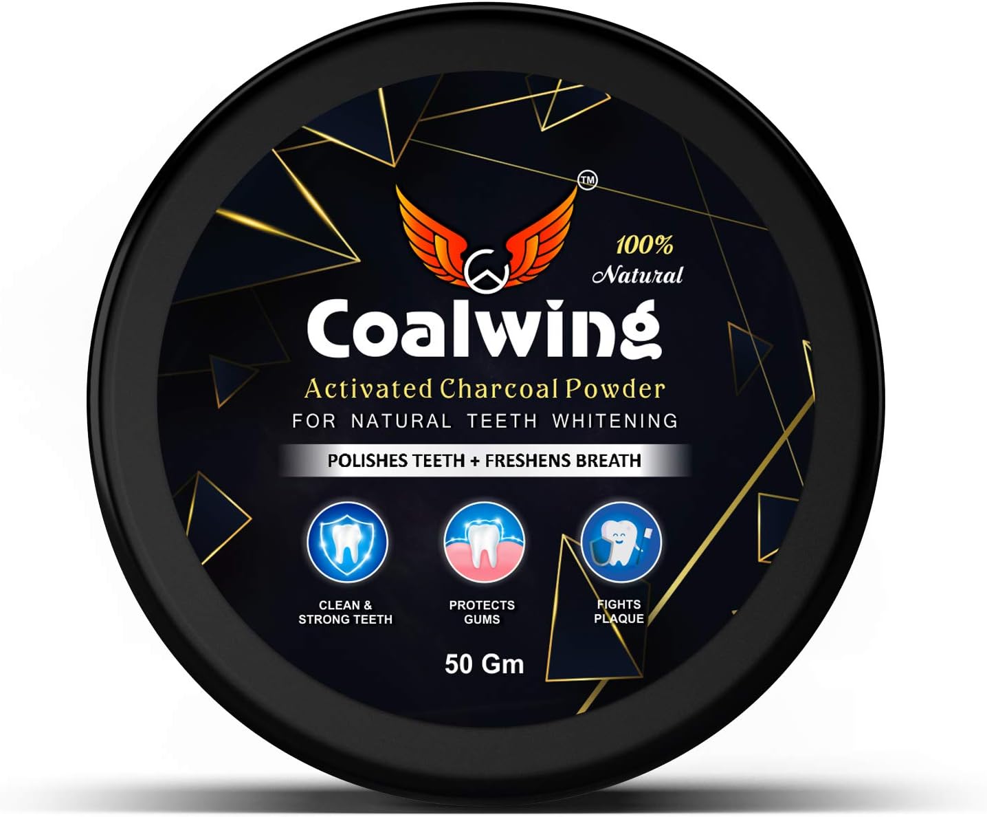 Coalwing Activated Charcoal Instant Teeth Whitening Powder 50g (FREE: Coalwing Tooth Brush)