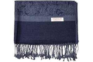 Becolored Paisley Scarf Shawl Jacquard Wrap Stole Two Tones Vintage Soft Lightweight With Fringes Reversible