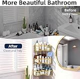Menbyci 3 Pack Corner Shower Caddy Adhesive Stainless Gold 18 Hooks view 8