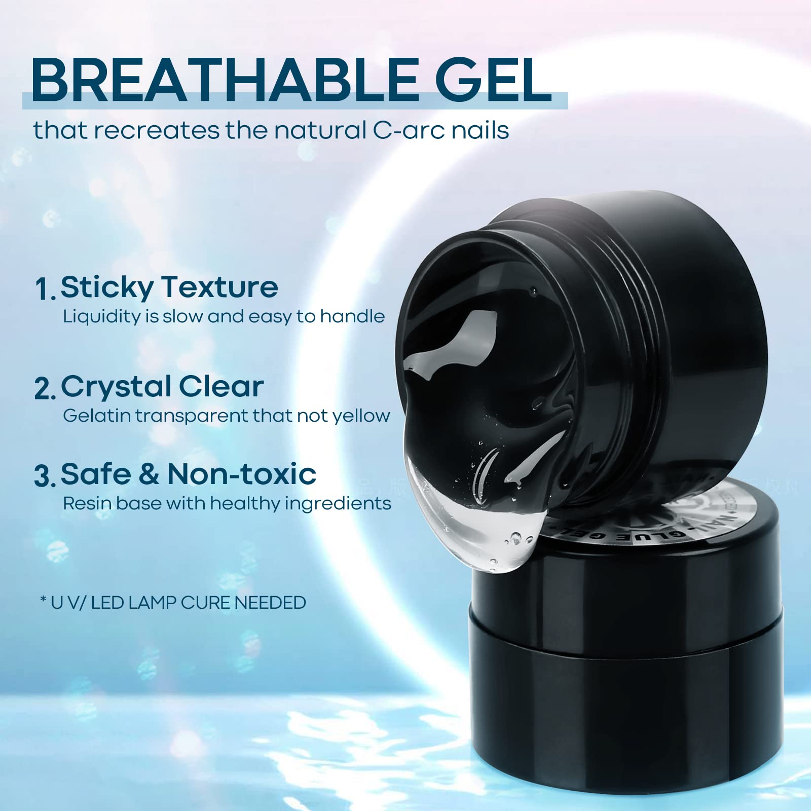 modelones Rhinestone Glue No Wipe Nail Gem Glue Super Strong Adhesive with Nail Charms & Dual-Use Brush, 2×5 ml