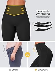 Ewedoos Compression Leggings with Pockets for Women