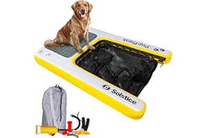 SOLSTICE Original Inflatable Pup Plank Dog Float Floating Ramp Ladder for Pools Boats Docks | Dog On Water Ladder Steps | for