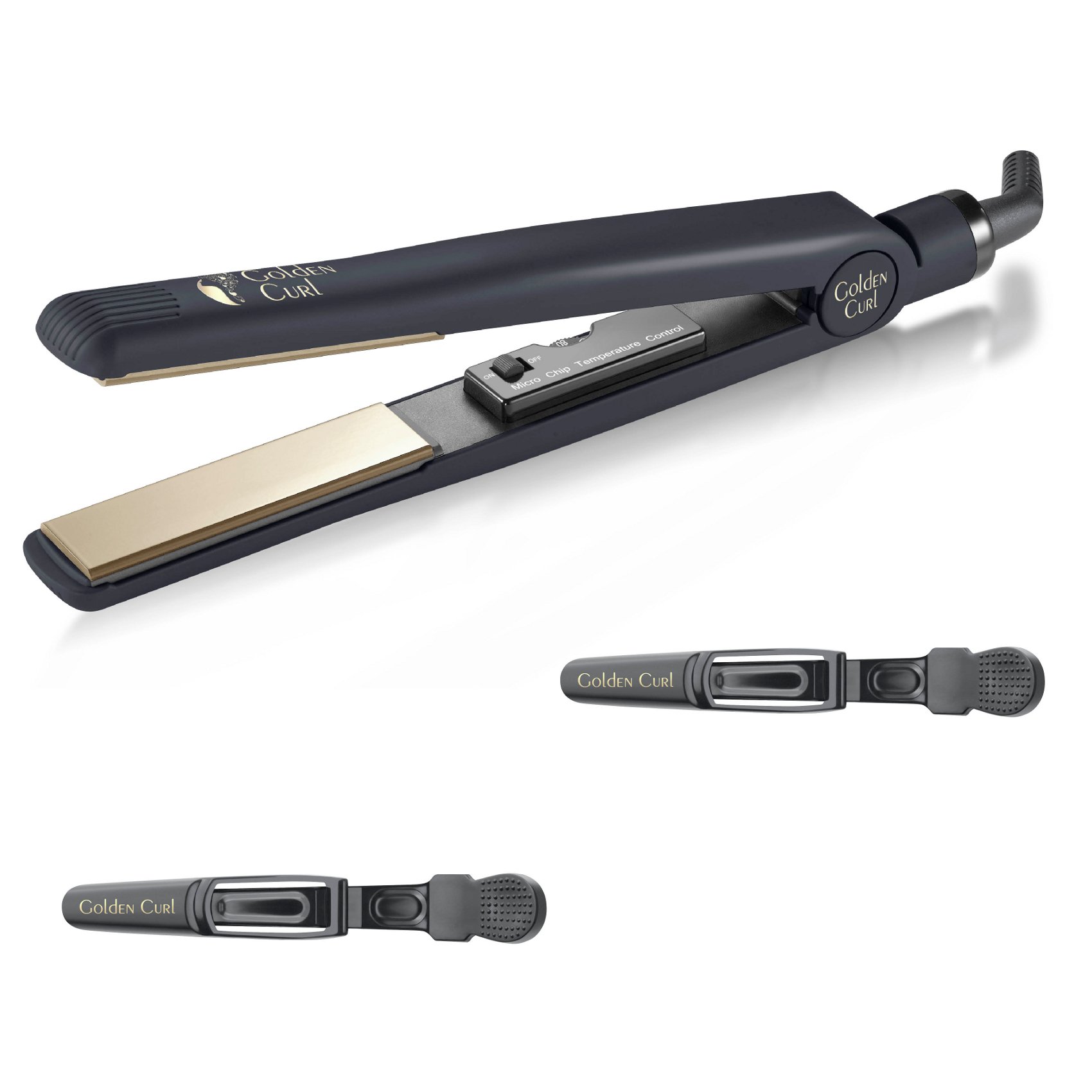 Golden Curl Glätteisen GL829 Haarglätter für alle Haartypen – unglaubliche 5 Jahre Garantie – Professioneller Hair Straightener (Gold)