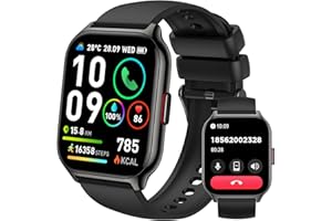 SKG Smart Watch for Men Women(Answer/Make Call) 1.95" Smartwatch for Android iPhone, 123+ Sports Fitness Tracker with Game/Calculator/Weather IP68 Waterproof Heart Rate SpO2 Sleep Monitor, V7-2
