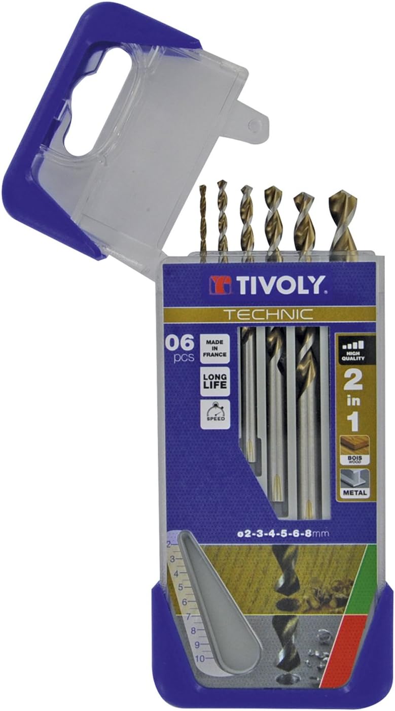 Tivoly 10804470002 Drill Technic 2-in-1 Bois-Metal Stamped Box, Gray, Bronze, Set of 6, Gris, Bronze - Image 4