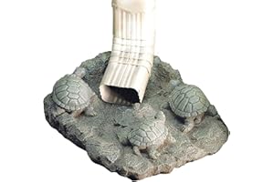 SAGEFINDS Turtle Gutter Downspout Splash Block, Decorative Outdoor Drain Extension, Rain Gutter Guard, Spout Diverter for Lawn, Patio & Yard, Animal Garden Statue