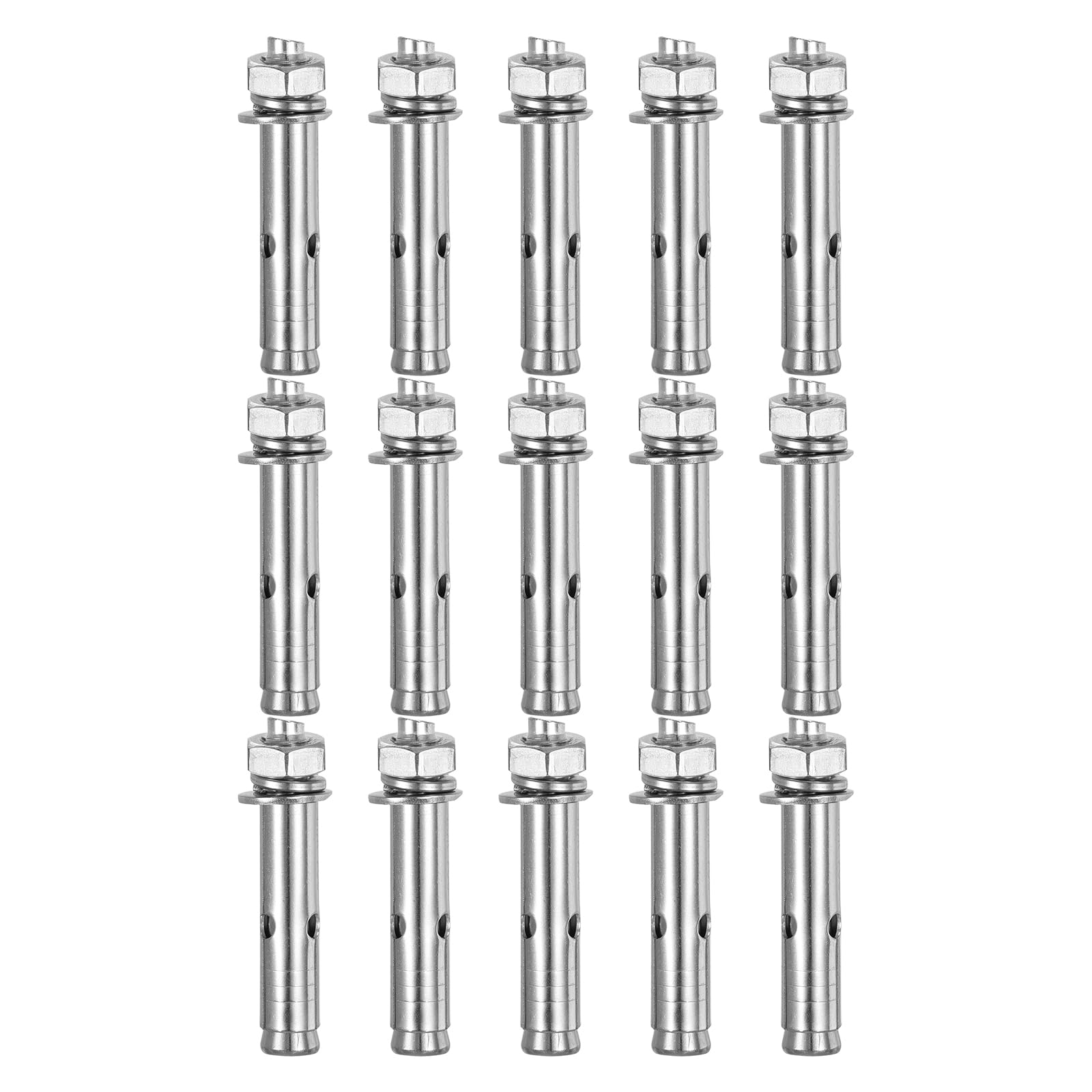 DTGN M10 x 70 Expansion Bolts - 15Pack- Good for Concrete Dry Brick Block Walls - 304 Stainless Steel - Silver