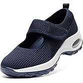 STQ Womens Walking Shoes Non Slip Orthopedic Shoes Adjustable Mary Jane Shoes