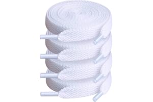 Teskyer 4 Pairs of Flat Shoe Laces, Shoelaces for Sneakers, Athletic Shoelaces