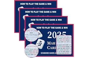 Aomercare mah Jong 2025 Cards Official Revision - Large Size - 4Pcs (Blue)