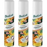Batiste Dry Shampoo, Tropical Fragrance, Refresh Hair and Absorb Oil Between Washes, Waterless Shampoo for Added Hair Texture and Body, 4.23 OZ Dry Shampoo Bottle (Pack of 3)