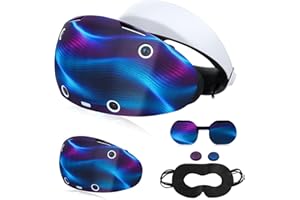 KANG YU Silicone Case for PSVR2, VR Shell, Disposable Eye Cover, Joysticks Case, Lens Protector Cover for PlayStation VR2 Accessories, Soft Washable Anti-Scratch Sleeve for PS VR 2 (Colorful A)