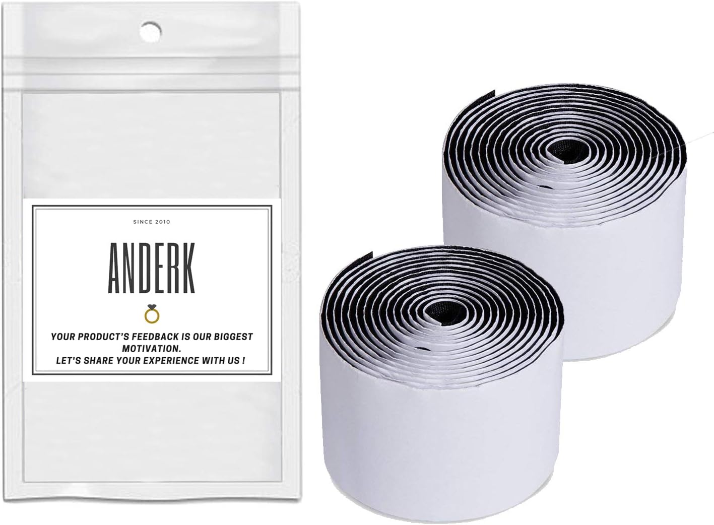 ANDERK 11CM x 2M Versatile Sticky Pads Fastening Tape Hook and Loop Straps Sticky Back Self Adhesive, Black - Image 3