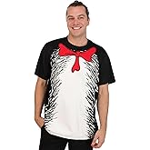 Adult Dr. Seuss Cat in the Hat Shirt Kit for Read Across America with Hat Costume for Adults Officially Licensed
