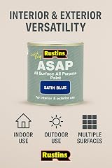 RUSTINS ASAP Paint Grey 1 L Quick-Drying Low Odour Interior Wood Metal view 3