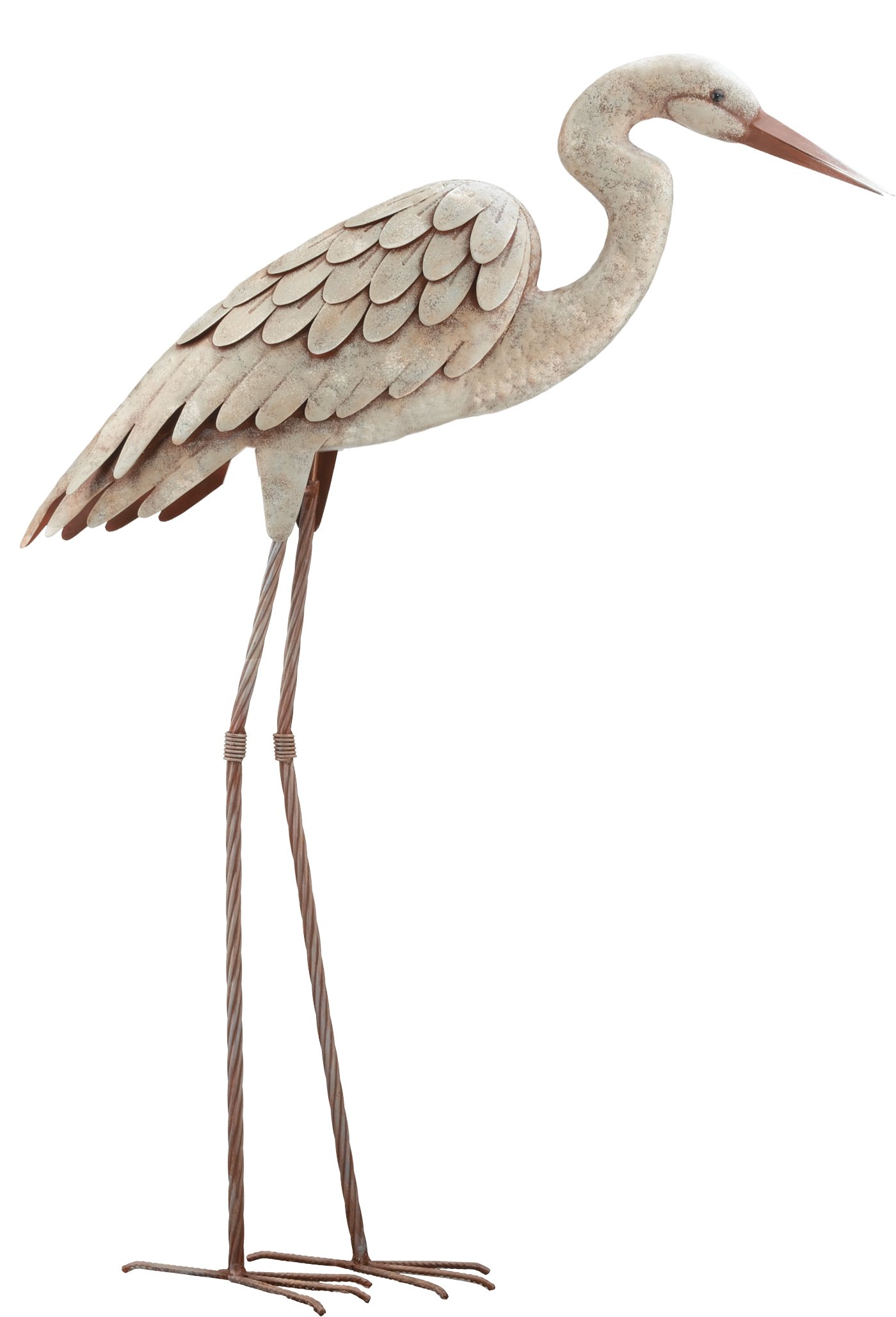 Metal Egret Sculpture Statue Garden Bird Yard Decor Lawn Decoy Outdoor