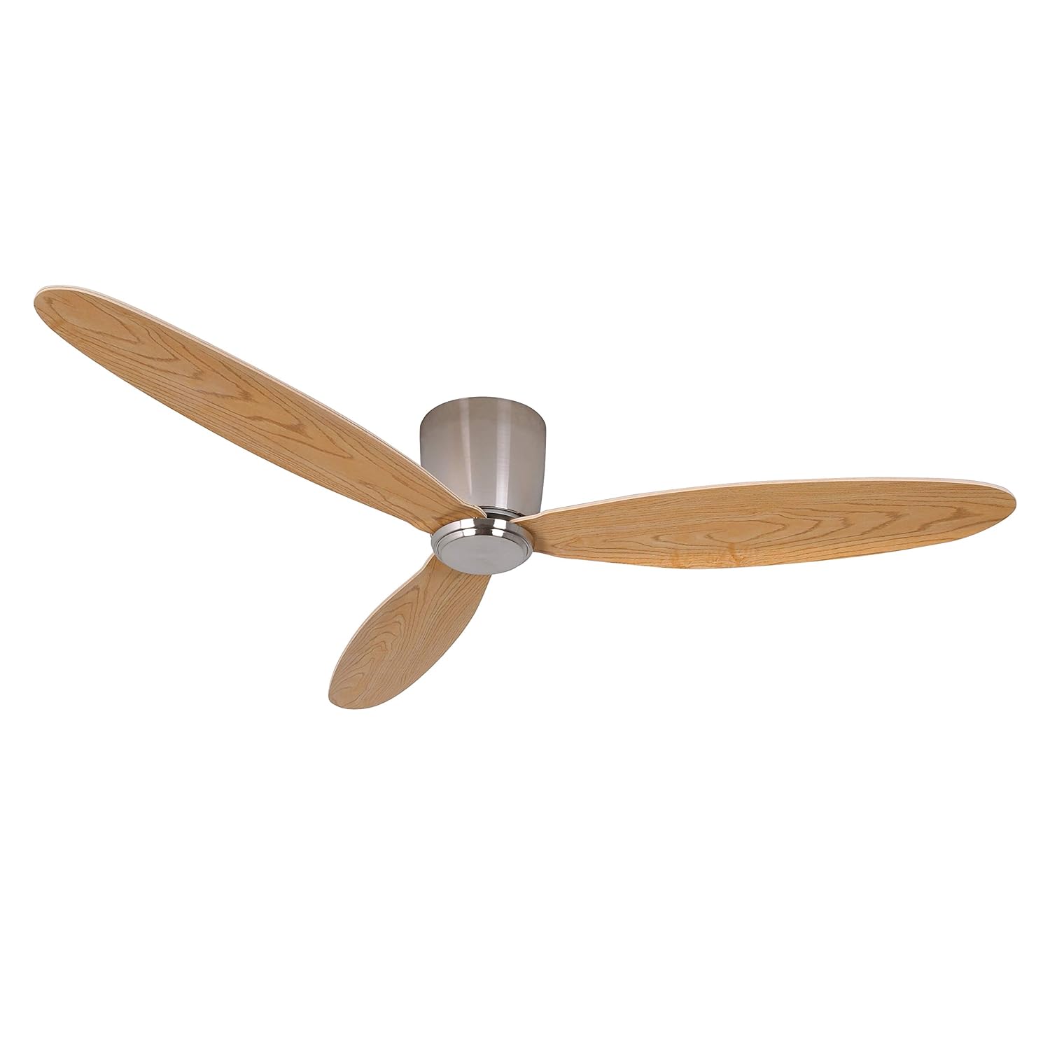 Lucci Air 21051901 Radar 3 Blade Indoor Dc Ceiling Fan With Remote Control 52 Inch Brushed Chrome With Teak
