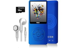 DYZERYK MP3 Player, Music Player with 16GB Micro SD Card, Build-in Speaker/Photo/Video Play/FM Radio/Voice Recorder/E-Book Reader, Supports up to 128GB