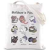KUIYAI BG3 Inspired Tote Bag Baldur’s Paw Shoulder Bag BG3 Cats Astarion Lover Gift Game Merch Gift For Gamer (BG3PawsTS)