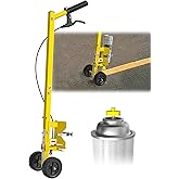 YOOLLE-TOOLS Striping Line Painting Wand, Industrial Two-Wheel Striping Spray Paint Wand for Line Paint Stripe Ground, Compatible with Inverted Striping Paint, Yellow(T-Tip Nozzle)