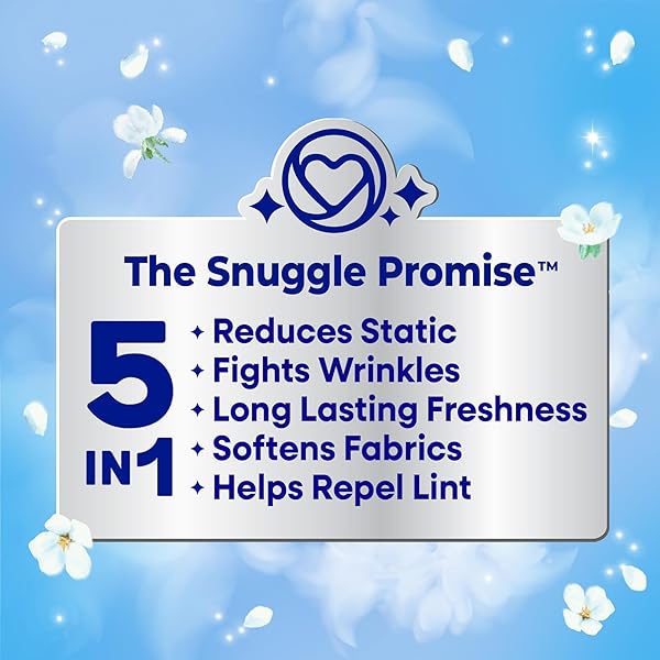 SNUGGLE DRYER SHEETS, LONG LASTING FRESH AND CLEAN SCENT, LAUNDRY FABRIC SOFTENER, CONTROL STATIC, REDUCE WRINKLES, HE SAFE, 200 COUNT