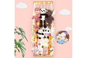 Unicorn Castle Wooden Plush Toy Storage Organizer Hammock Space Save Stuffed Animal Net Holder Kids Room Decor