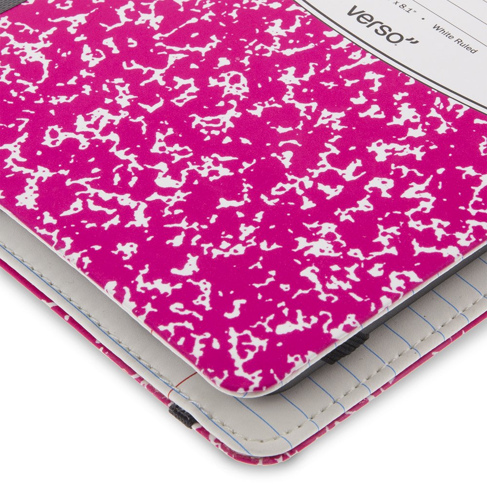 Verso Kindle Case - Scholar Classic Pink Composition Book Folio Style Protective Case for Amazon Kindle (fits Kindle Paperwhite, Kindle, and Kindle Touch), Pink