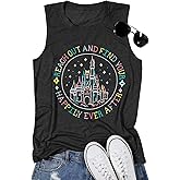 KIDDAD Magic Kingdom Tank Tops for Women: Magical Shirts Fairy Castle Shirt Family Vacation Vest Summer Sleeveless Tops