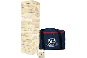 Wooden Tumble Tower Game Yard Outdoor Games for Family Toppling Block Stacking Game (Big-1.48FT)