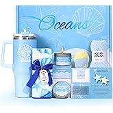 Birthday Gifts for Women Blue Ocean Gifts Box Set Self Care Gifts for Mom Girlfriend Wife Sister Her Best Friend,Relaxing Spa Gift Baskets for Women Get Well Soon Sympathy Gift Care Package for Women
