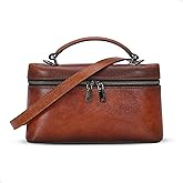 HESHE Leather Crossbody Bags for Women Small Top Handle Bag Women’s Purses and Handbags Travel Purse
