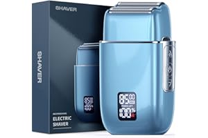 EMOCHIES Electric Razor Electric Shaver for Men,Upgraded Foil Shaver with 3 Speeds, Double Floating Blade IPX7 Waterproof Wet/Dry LED Display USB Type C Rechargeable