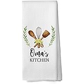 shiviody Oma Gifts Kitchen Towels - Gifts for Grandma Oma Dish Towels, Rustic Grandma Mothers Day Birthday Decorative Absorbent Dishcloths Hand Towel for Kitchen Decor 16x24 Inches