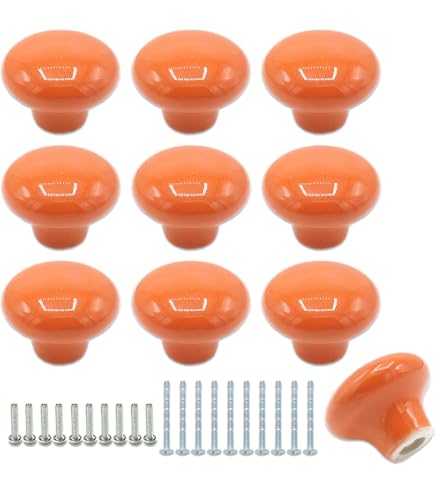 orange dresser knobs Qjaiune 15pcs Ceramic Cabinet Knobs Orange Drawer Knobs, Round Shaped Dresser  Knobs Cute Kitchen Cabinet Pull Handles, Small Vanity Knobs Hardware Closet Cupboard  Knobs for Kids Girls Boys Bedroom
