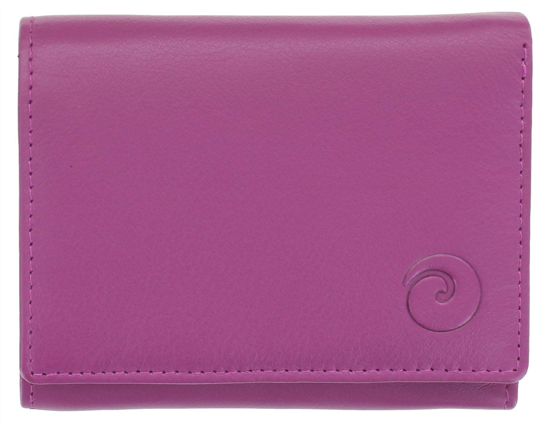 Mala Leather Origin Collection Compact Leather Purse with RFID Protection 3273_5 Berry