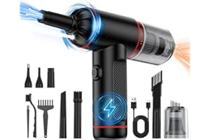 MARLALL Compressed Air Duster, 3 Gear Adjustable Cordless Air Blower & Hand Pump Car Vacuum Cleaner Portable Rechargeable 100000RPM Mini Handheld Computer Keyboard Duster Cleaner with LED Light
