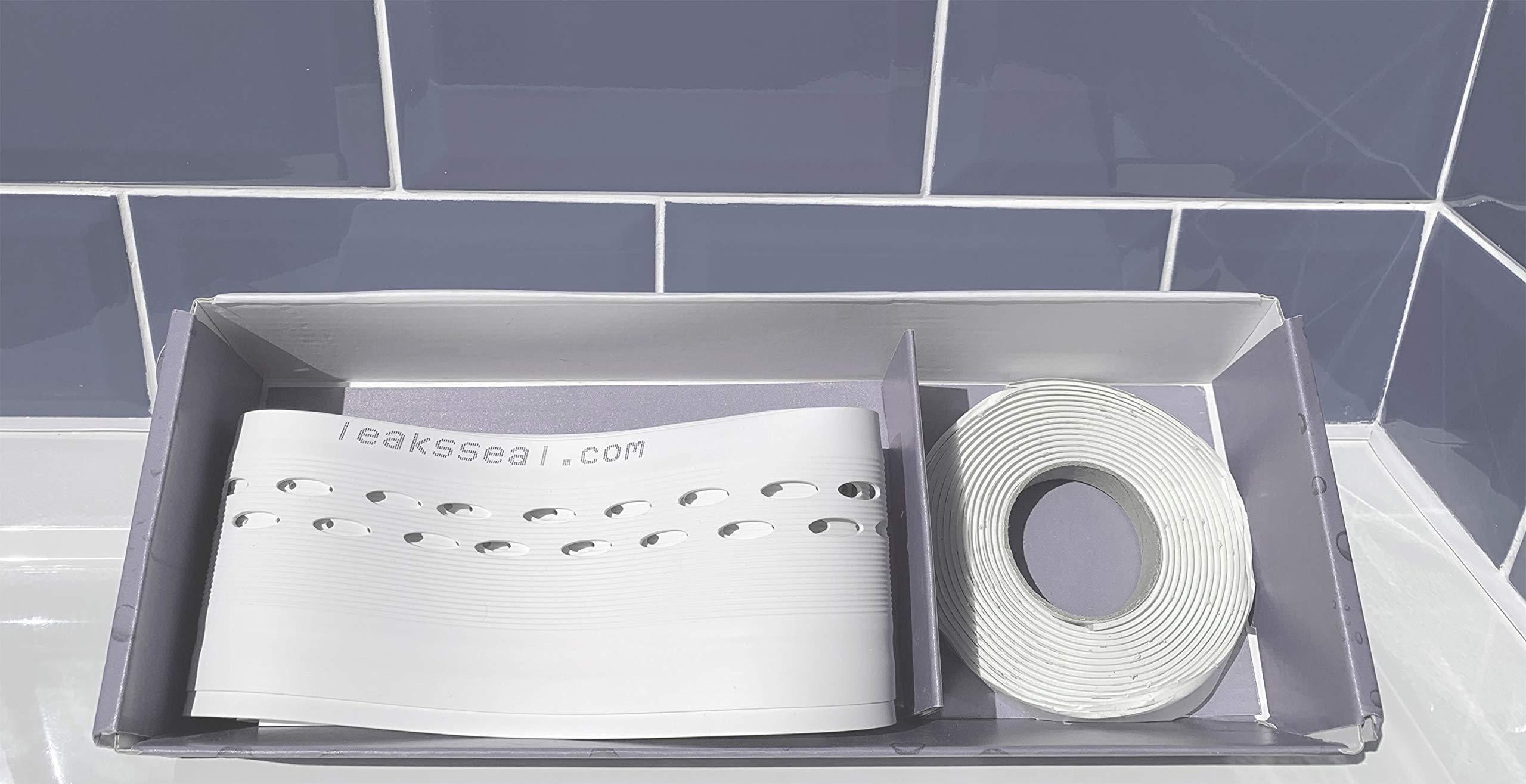 Leaksseal Shower Tray, Bath, Worktop Waterproof Seal Flexible Upstand, 3.5m, Brilliant White