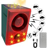 ChunHee Solar Outdoor Motion Sensor Alarm Dog Barking Gunshot Sound 130dB | Support Recording and Adjustable Volume,Loud Noise Maker 3 Work Modes Strobe Light for Home, Villa, Farm, Barn (1pack)