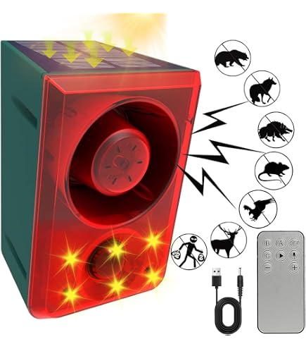 Haofy Solar Motion Sensor Alarm – 129dB Siren + Strobe Light, 4 Modes, IP55 Waterproof, 110° Detection, 5-8m Range, 400mAh Battery
