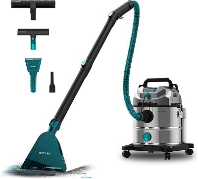 Aspirapolvere Solidi, Liquidi, Tappezzerie e Tappeti con Cavo Conga CarpetClean 20000 Pro Ultra. 1600W, 21kPa di Potenza, Funzione 2 in 1, Capacità 20L, Kit Accessori, Raggio d'Azione 7m