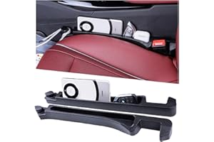 BERYLINS Car Seat Gap Filler Organizer 2 Pack, 3in1 Carseat Side Gap Plug with Filler, Organizer & Hook Functions, Gap Space Stopper Universal Fit Car SUV Truck Fill The Gap Between Seat & Console, Black