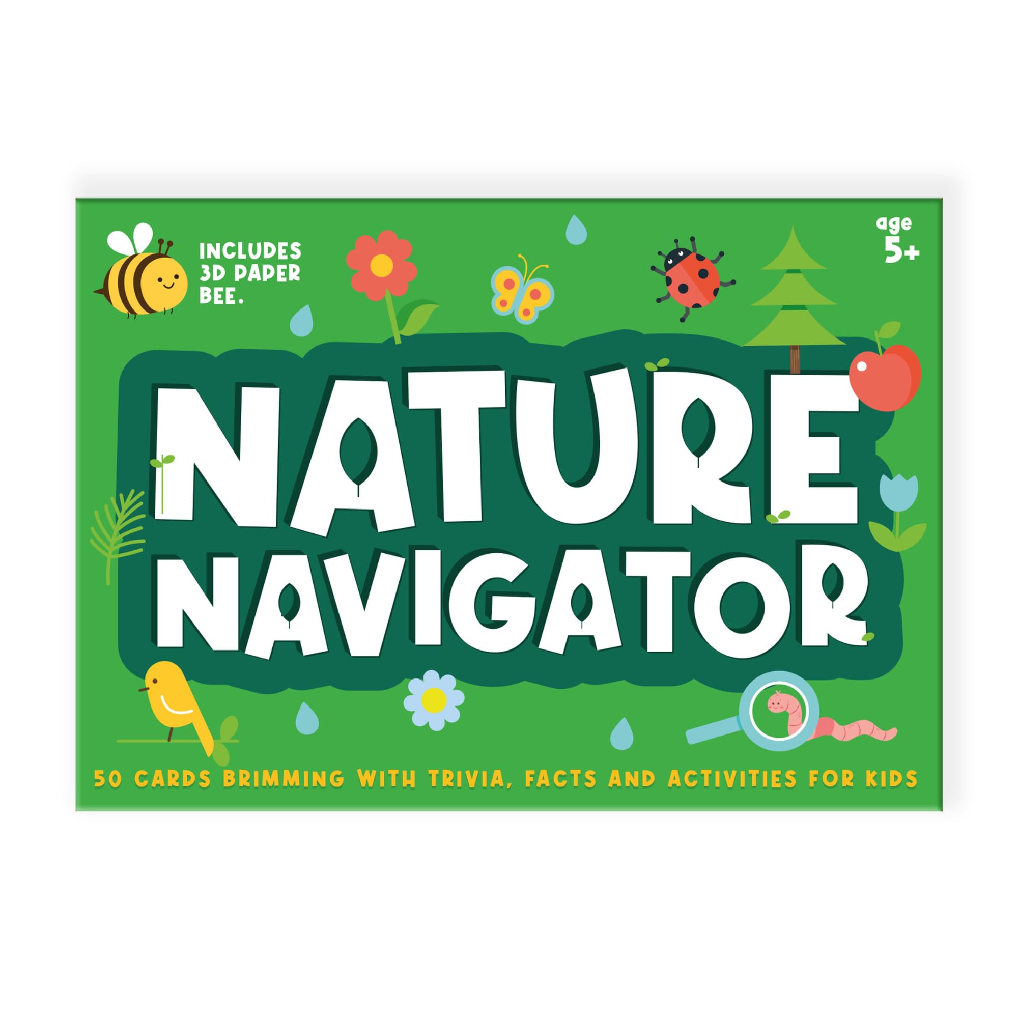 Nature Navigator Kids Trivia Cards Fun & Educational Wildlife Quiz and Activity Flash Cards for Ages 5-7 Includes Pop-Out Bee Craft Fun Gift for Boys & Girls