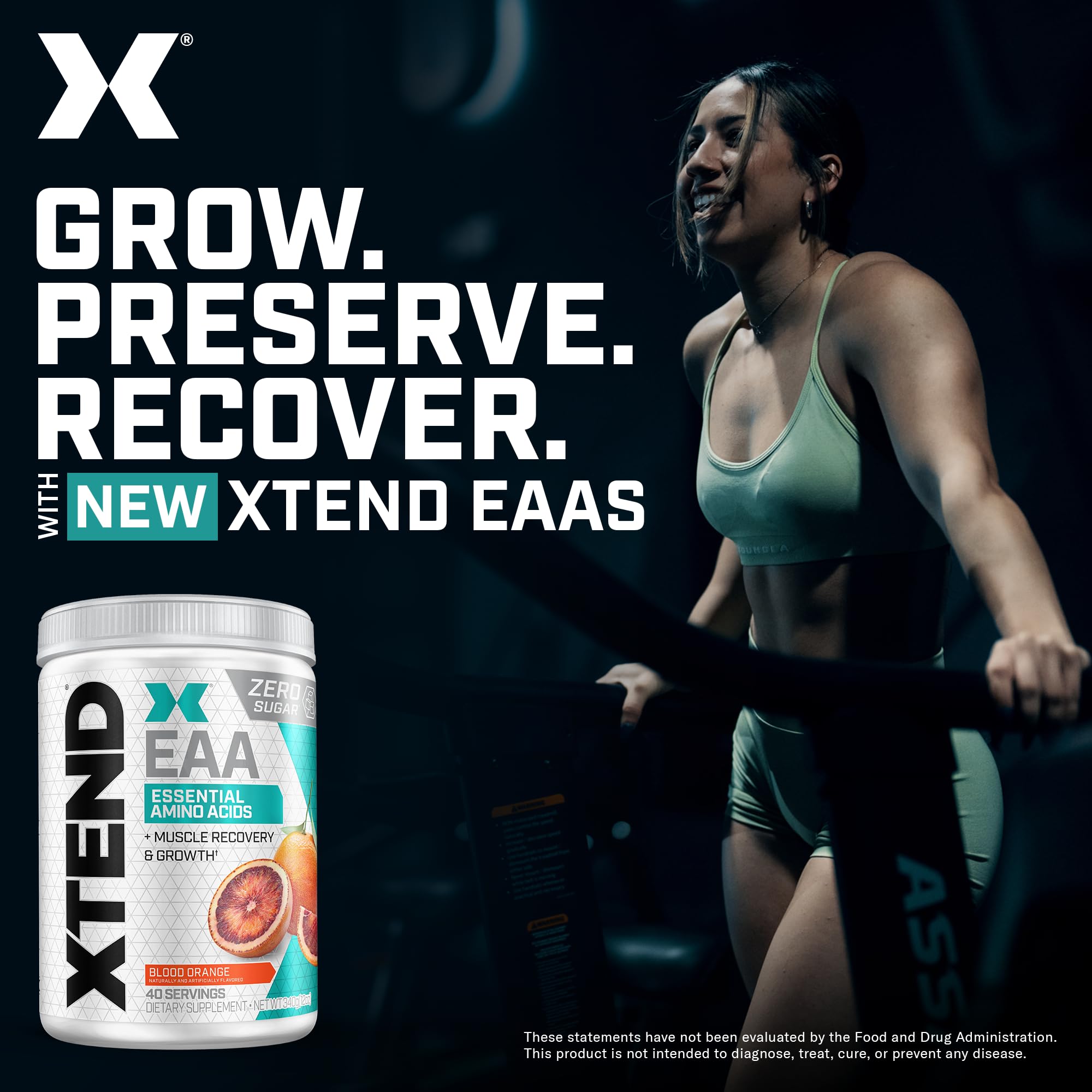Xtend Scivation EAA + BCAA Powder | Muscle Recovery & Lean Muscle Growth | 9 Essential Amino Acids for Intra Workout or Post Workout Recovery | 10g EAAs Per 2 Servings | Blood Orange 40 Servings