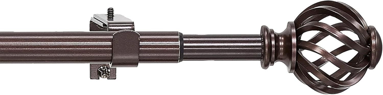 Achim Home Furnishings, Oil Rubbed Bronze Buono II Decorative Rod and Finial Symmetry, 28" up to 48"